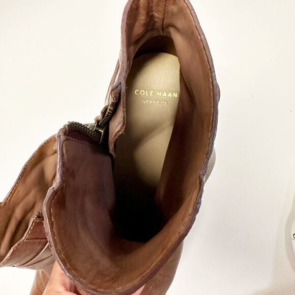 Cole Haan Grand OS Cassidy Leather Ankle Boots Buckle Sequoia Size 6 - Picture 10 of 14